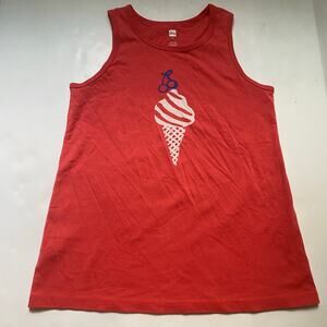 Tea Collection Red Ice Cream Cone Graphic Tank Top Shirt